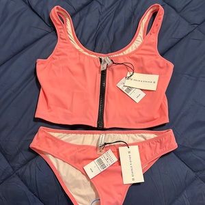 Solid & Striped bathing suit, 2 piece, coral NWT